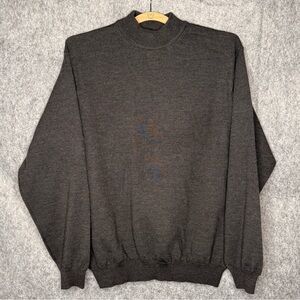 Pronto‎ Uomo Men’s Extra Fine Merino Wool Pull-over Gray Sweater- Sz M